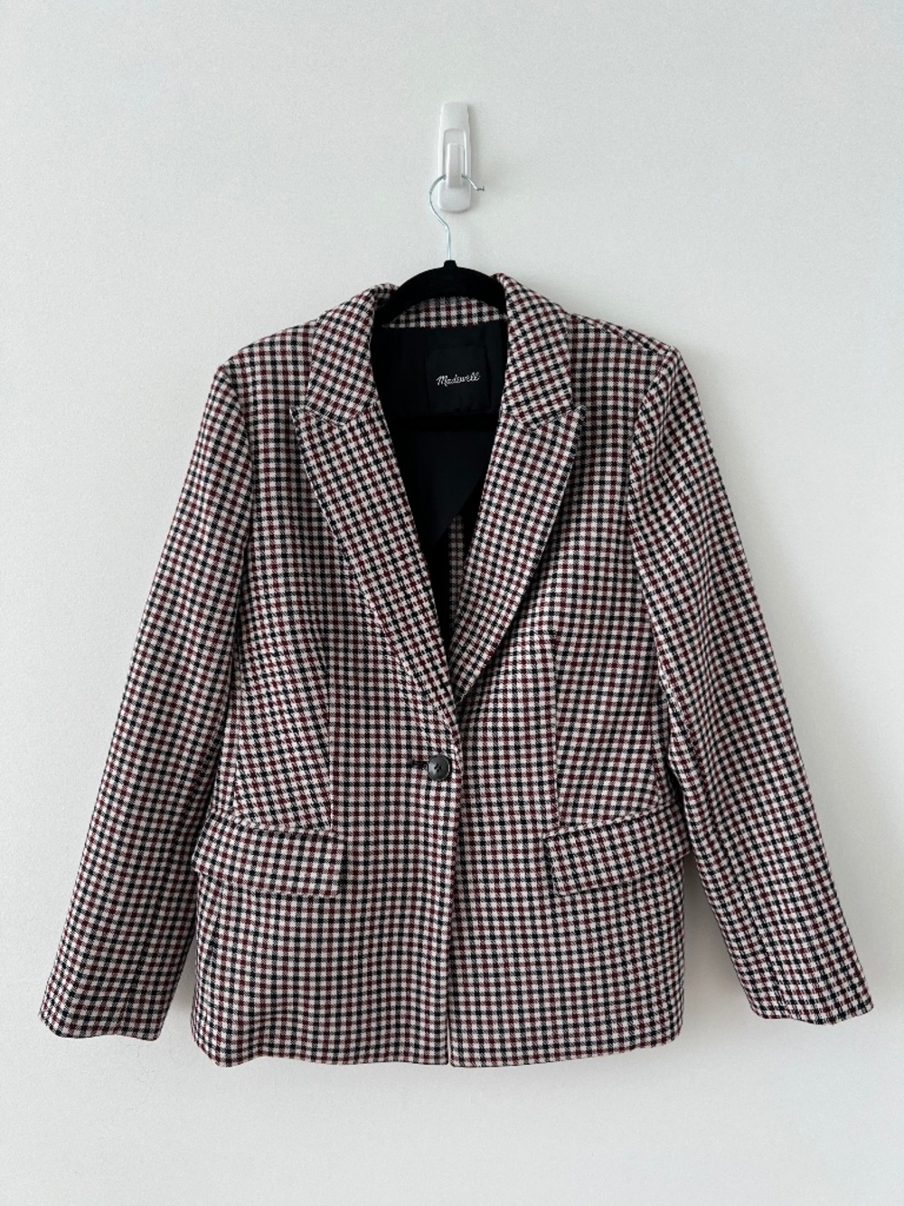 Madewell The Alston Blazer Aroma Check Size 8 Tailored One Button Plaid